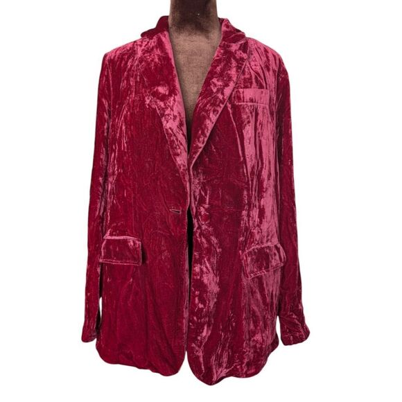 Torrid Raspberry Red Velvet Blazer Size M - Picture 1 of 10